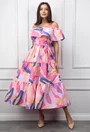 Rochie de vara cu imprimeu multicolor