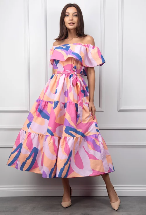 Rochie de vara cu imprimeu multicolor