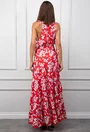 Rochie de vara rosie cu imprimeu floral