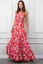 Rochie de vara rosie cu imprimeu floral