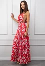 Rochie de vara rosie cu imprimeu floral