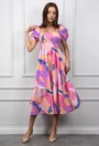 Rochie de vara roz multicolora