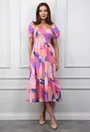 Rochie de vara roz multicolora