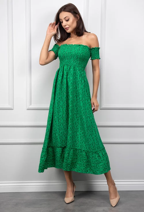 Rochie de vara verde cu imprimeu