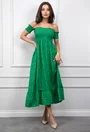 Rochie de vara verde cu imprimeu