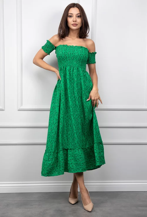 Rochie de vara verde cu imprimeu