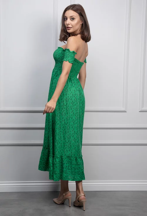 Rochie de vara verde cu imprimeu