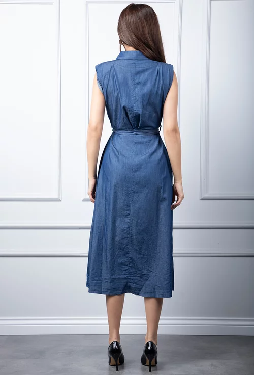 Rochie denim cu inchidere capse