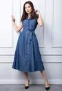 Rochie denim cu inchidere capse
