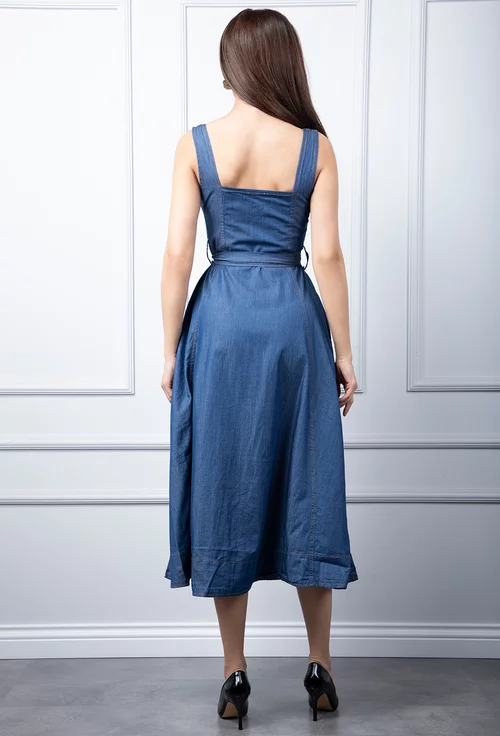 Rochie denim cu nasturi