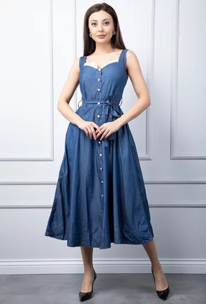 Rochie denim cu nasturi