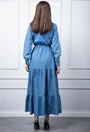 Rochie denim cu volane late