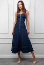 Rochie din denim cu fermoar in fata