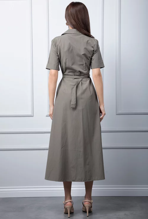 Rochie kaki cu nasturi