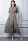 Rochie kaki cu nasturi
