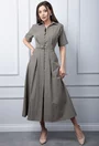 Rochie kaki cu nasturi