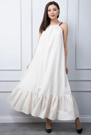 Rochie lunga ecru