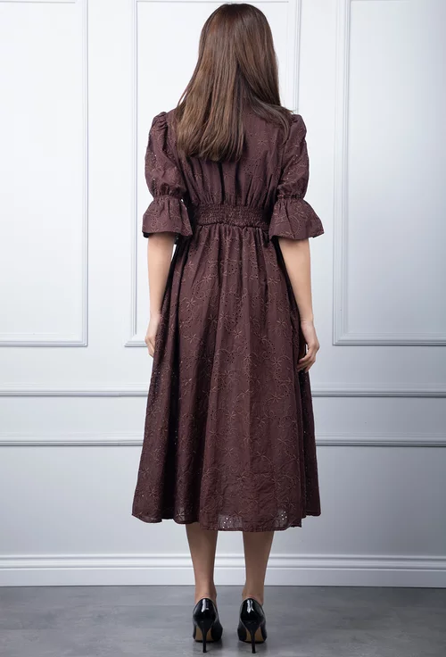 Rochie maro cu decolteu in V