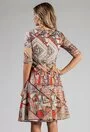 Rochie maro cu imprimeu abstract confectionata din bumbac