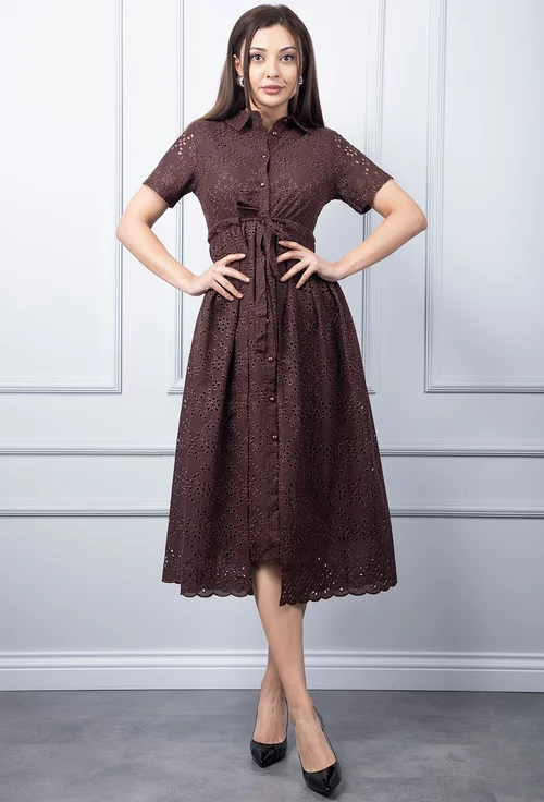 Rochie maro cu model perforat
