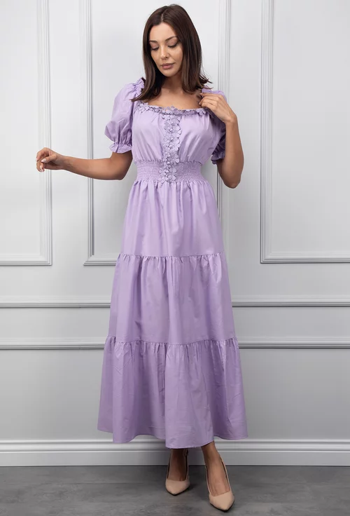 Rochie mov cu talia elastica