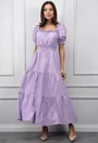 Rochie mov cu talia elastica