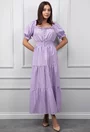 Rochie mov cu talia elastica