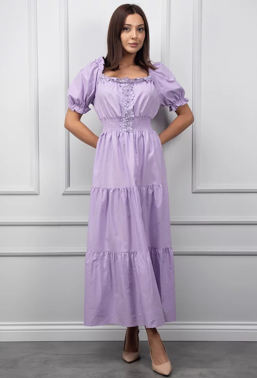 Rochie mov cu talia elastica