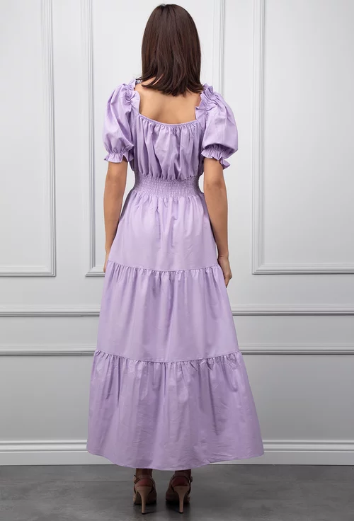 Rochie mov cu talia elastica