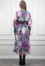 Rochie mov cu verde