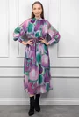 Rochie mov cu verde