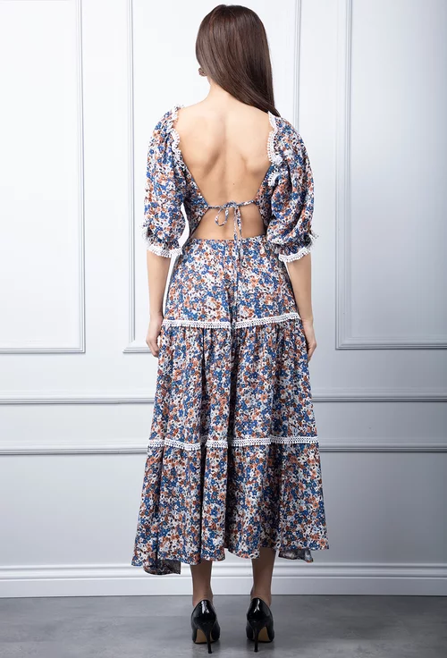 Rochie multicolora cu imprimeu floral