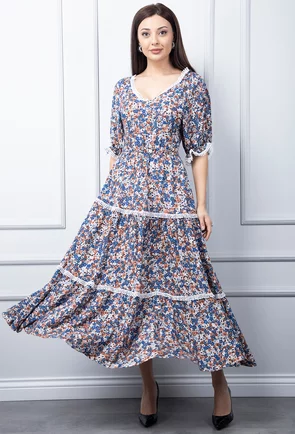 Rochie multicolora cu imprimeu floral