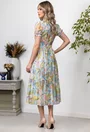 Rochie multicolora cu volane late