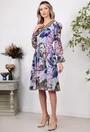 Rochie multicolora din voal cu imprimeu floral
