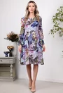 Rochie multicolora din voal cu imprimeu floral