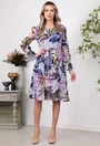 Rochie multicolora din voal cu imprimeu floral