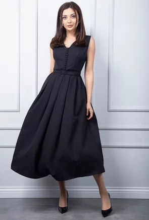 Rochie neagra cu buzunare