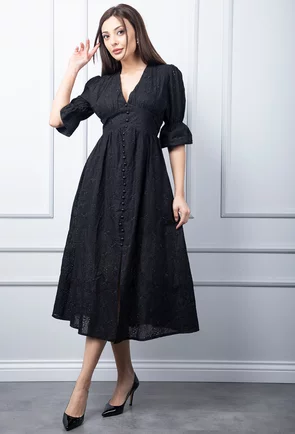 Rochie neagra cu decolteu in V