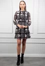 Rochie neagra cu detalii ecru