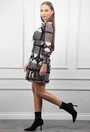 Rochie neagra cu detalii ecru