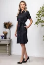 Rochie neagra cu dungi si buzunare