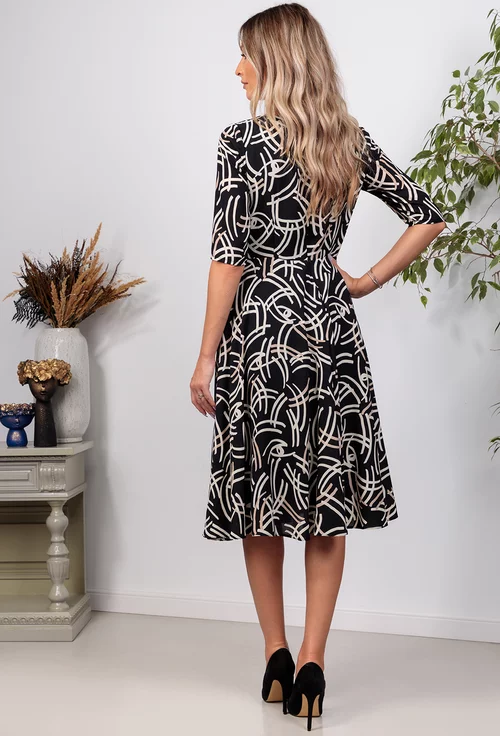 Rochie neagra cu imprimeu