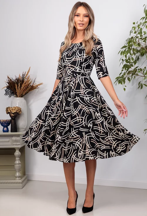 Rochie neagra cu imprimeu