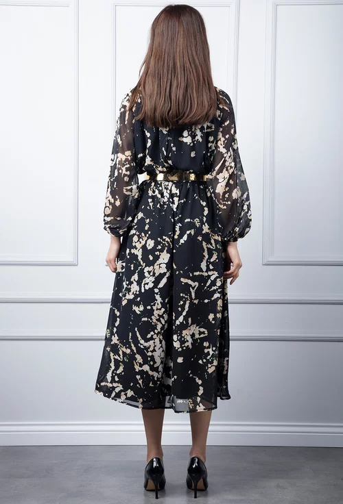 Rochie neagra cu imprimeu