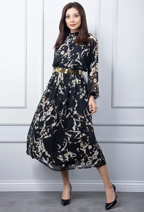 Rochie neagra cu imprimeu