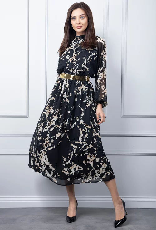 Rochie neagra cu imprimeu