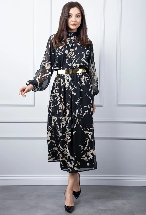 Rochie neagra cu imprimeu