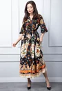 Rochie neagra cu imprimeu colorat