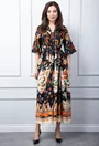 Rochie neagra cu imprimeu colorat